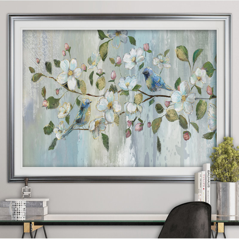 " Painterly Spring ", Silver, 24" H x 32" W x 1.5" D