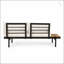 Canapé d'extérieur 2 places Theo avec structure en fer durable, bois d'acacia et coussins résistants à l'eau pour plus de confort et de style-319334327