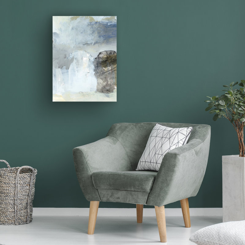 Art sur toile bleu bol hologué Dan, H 19 po x l 14 po