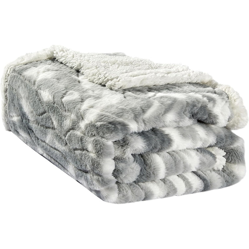Jeté uni tissé / mousseline, Gris