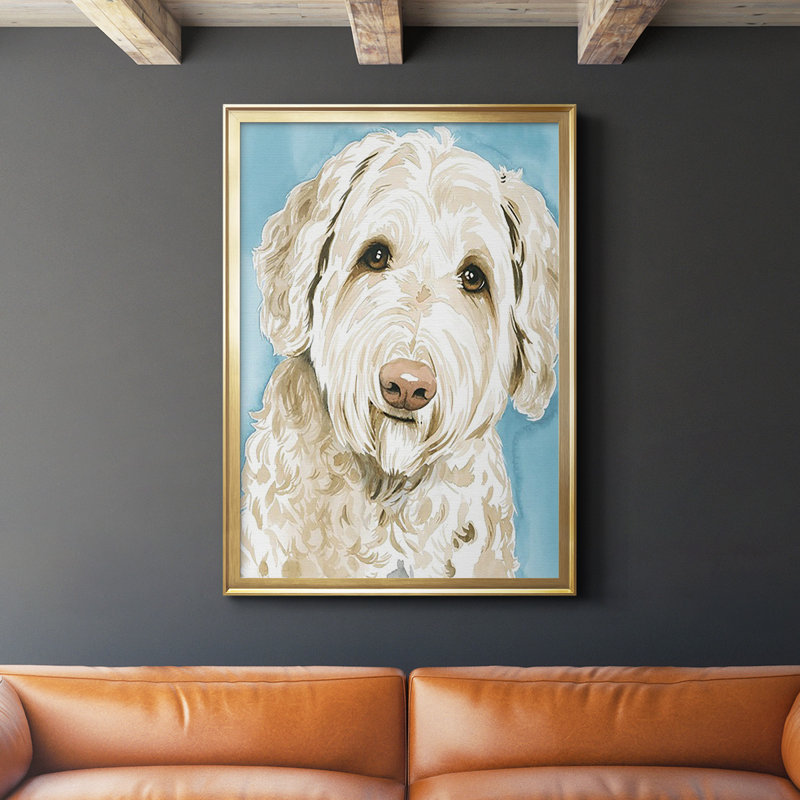 Labradoodle I, reproduction d'art encadrée, Or, H 42,5 po x l 30,5 po x P 1 po