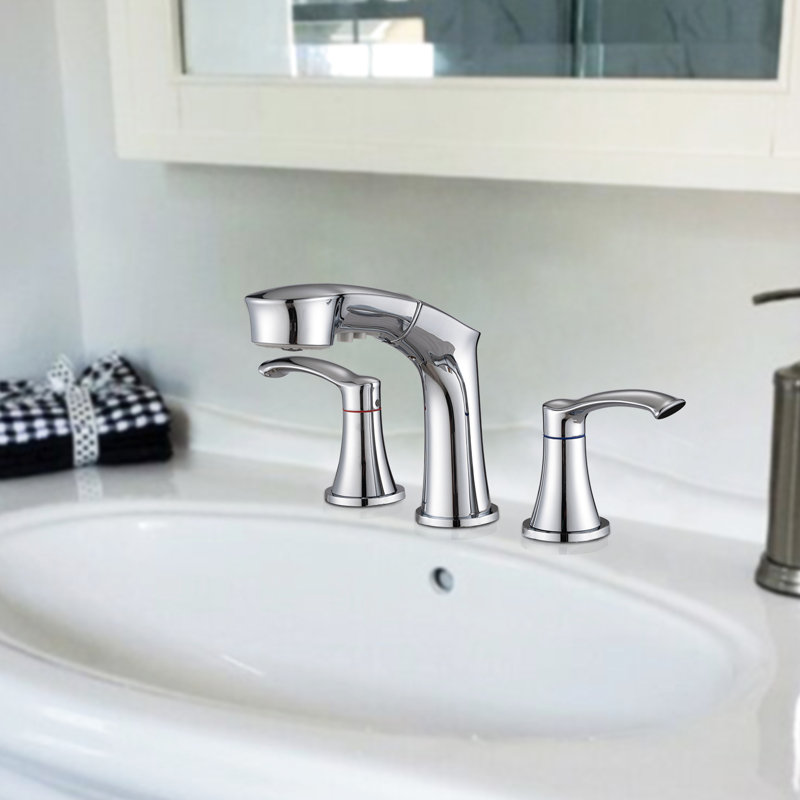 Le robinet de salle de bain en acier inoxydable à 2 poignées rehausse l'esthétique de la finition avec 2 pièces de robinet d'évier en acier et assure la performance
