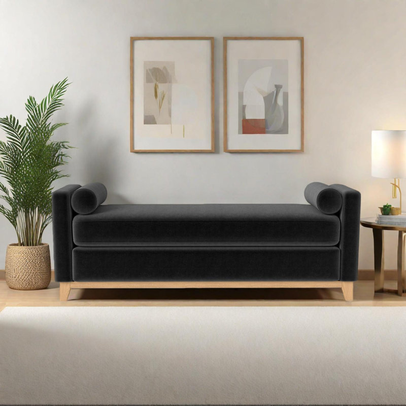 Banc rembourré Sherpa, Noir