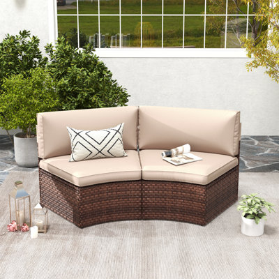 Outdoor Patio Curved Chair With Cushions