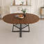 Table de salle à manger extensible de 47 po pour 4 à 8 personnes avec rangement, table de salle à manger ronde avec cadre en métal et plateau épaissi, table de cuisine et de salon multifonctionnelle