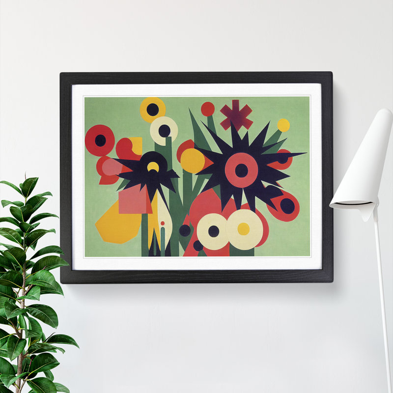 Boundless Abstract Flowers - Single Picture Frame Print, Black Framed, 46cm H x 64cm W x 2cm D