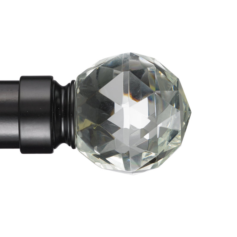 Daria Single Curtain Rod, Black, 132 Inch