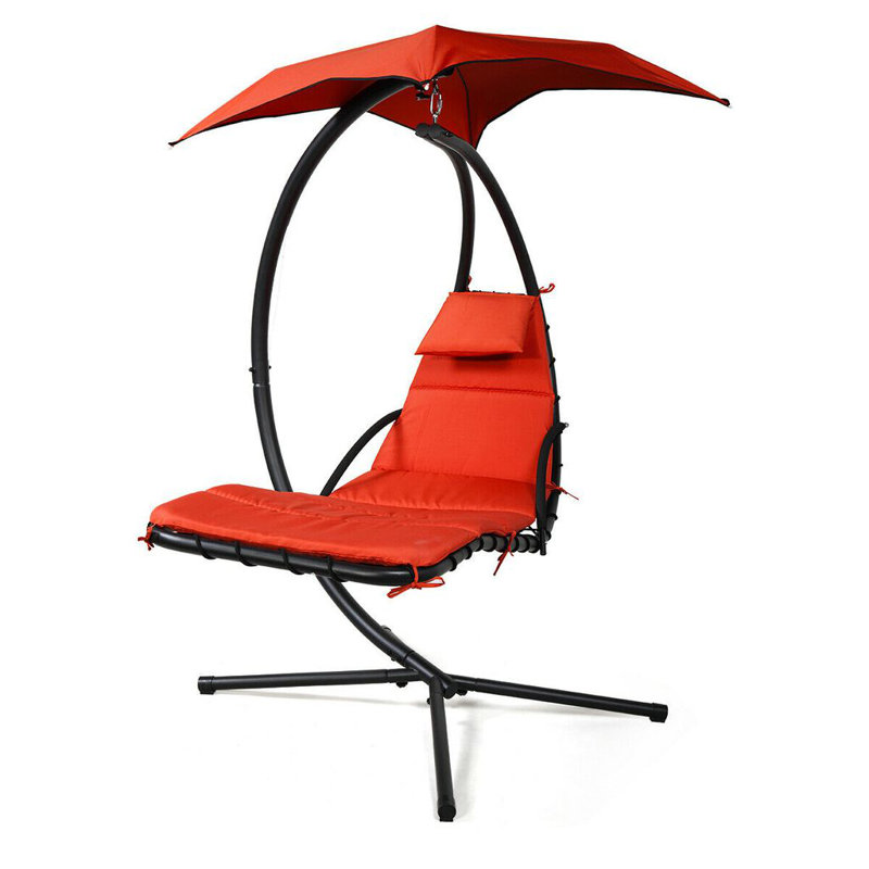 Chaise longue suspendue avec support Nagina, Rouille (rouge)