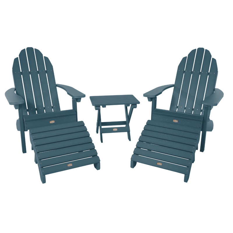 Mountain Bluff Adirondack Chair with Ottoman, Nantucket Blue