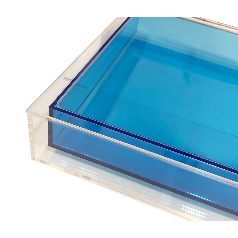 Fedelina Plastic / Acrylic Tray, Neon Blue