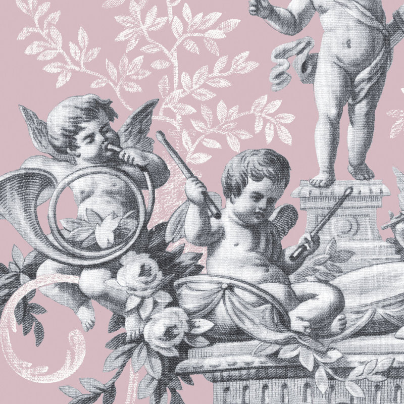 Rouleau de papier peint lisse L 34,45 pi x l 20,47 po Cherub Toile, Rose