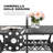 Chierene Outdoor Rectangle Dining Table with 2.1'' Umbrella Hole, Anti-rust Cast Aluminum Frames, Vintage Patterns for Patio, Black with Gold Speckles