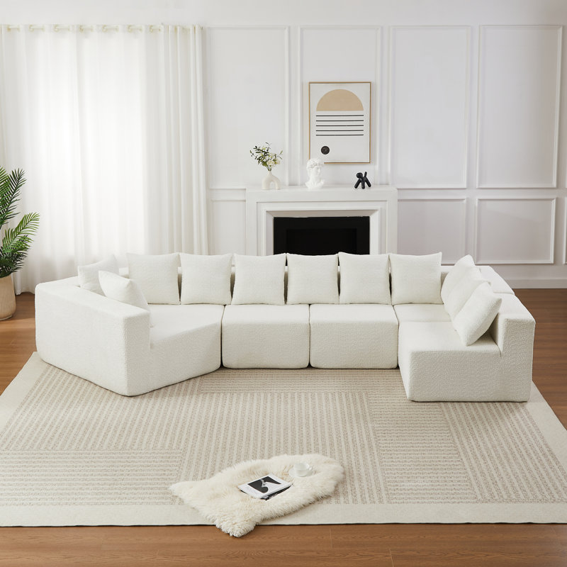 Canapés modernes spacieux en forme de L, tissu chenille, aucun assemblage requis, utilisation dans le salon