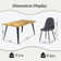 Shivani 5-Piece Modern Dining Set With Rectangular Wood Grain Table And 4 Upholstered Dining Chairs
