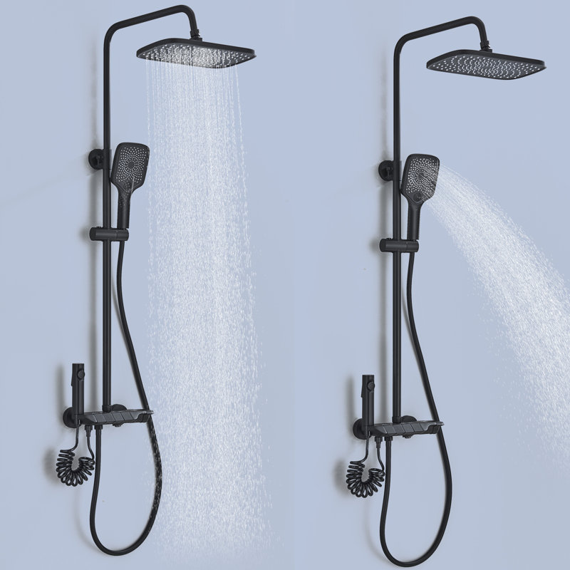 Rainfall Shower System,Outdoor Exposed Shower Head System Shower Faucet Set ,High Pressure Rainfall Shower Head with Handheld Combo