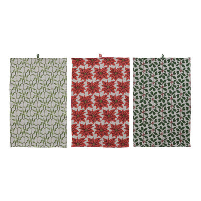 Torchon en lin à motifs artisanaux