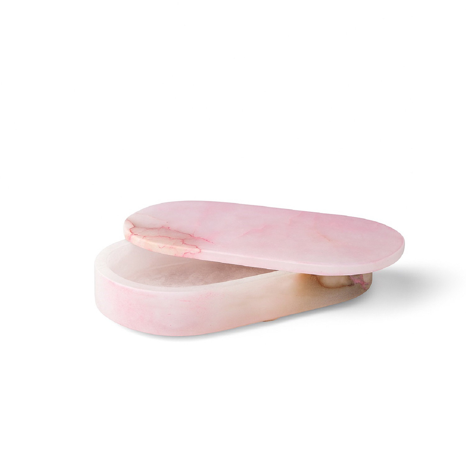Pink Alabaster Oval Display Box Lg