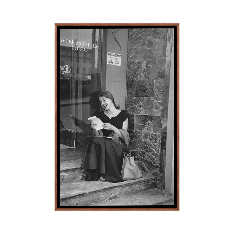 American Girl Series At American Express Office (Florence, Italy 1951) by Ruth Orkin - Print on Canvas