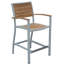 SoHo Teak Aluminum Outdoor Counter Height Arm Chair-66653130