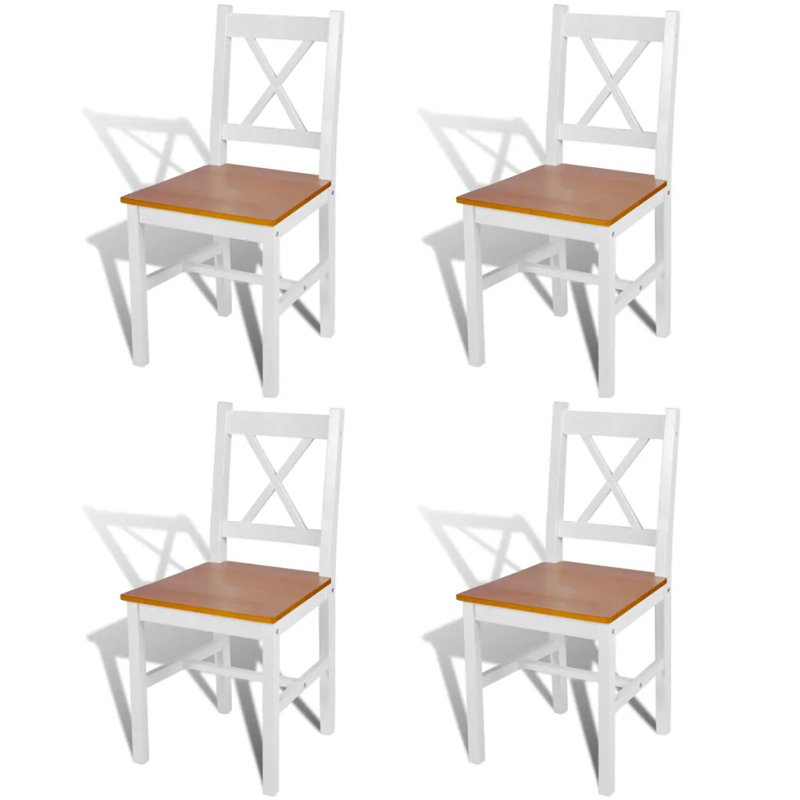 44.5cm H Side Chair, White/Beige, 4