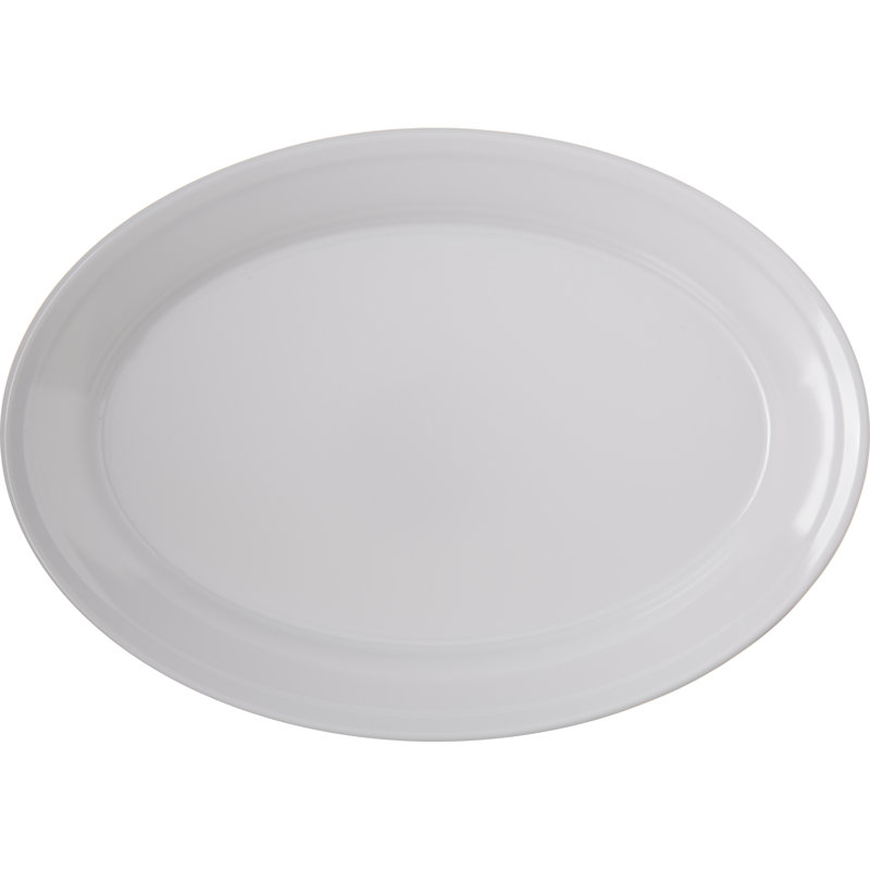 Plateau ovale en mélamine Dallas Ware®, l 8,5 po x l 12 po, Blanc