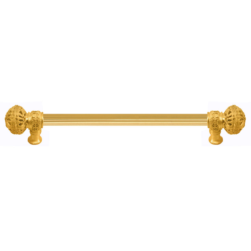 Juliane Grace 6 inches c.c. with 5/8 reeded center long pull large finial in Chalice, 12", Gold