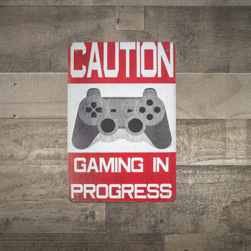 Funny Caution Gaming Progress Tin Wall Sign Keep Out Dorm Bedroom Man Cave Decor Funny Caution Gaming Progress Tin Wall Sign Keep Out Dorm Bedroom Man Cave Decor