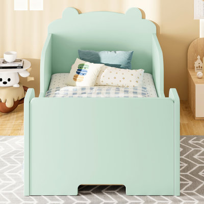 Floor Bed Frame, Bear Theme, Suitable For 3 - 6 Years Old , Based To Develop Independence, Safe Rounded Corners, Quality Pine And , Quick Installation, 29.89'' Width Frame In Shape, Standing Self ,