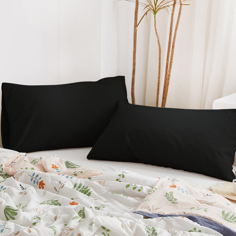 Taies d'oreiller en microfibre brossée avec fermeture à enveloppe, housses de coussin confortables toutes saisons, paquet de 2