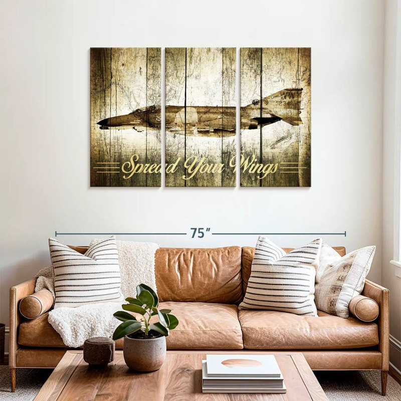 Mehar Grunge Fighter Jet, 36" H x 57" W