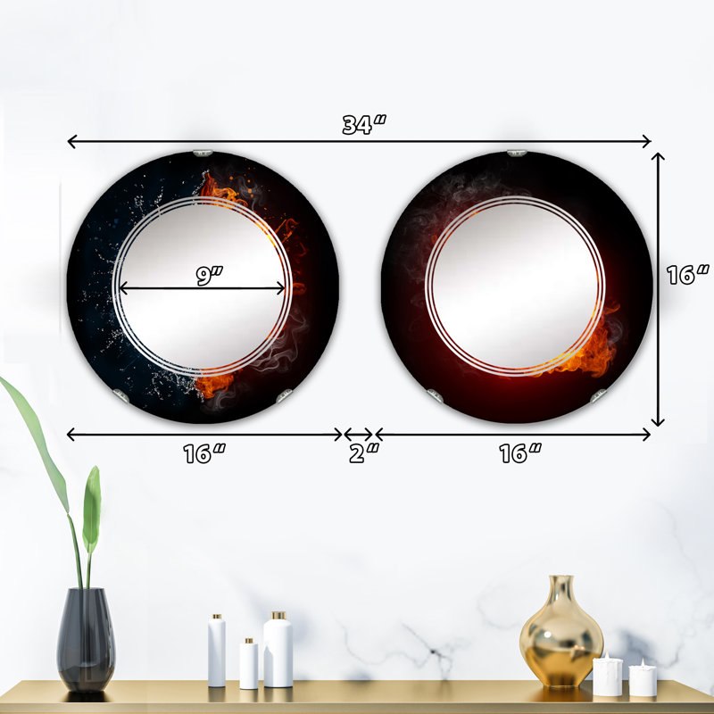 Ensemble de 2 miroirs sans cadre