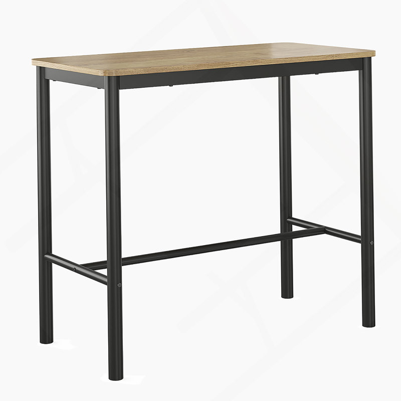 Table de bar rectangulaire à hauteur de comptoir avec pieds en métal, idéale pour divers espaces et rassemblements, offrant un support robuste et un assemblage facile.