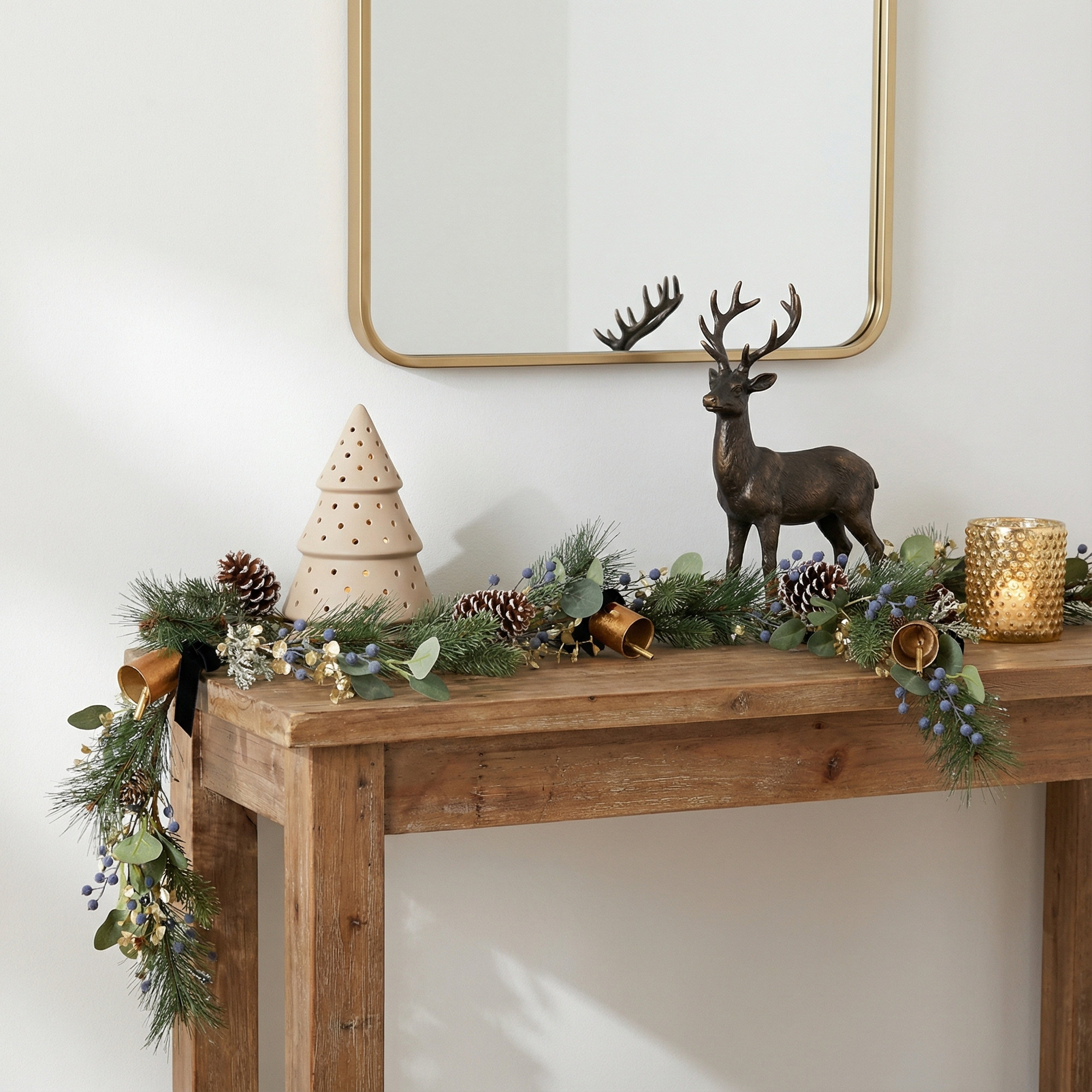 The Holiday Aisle® HGTV Home Collection Swiss Chic Garland, 6'