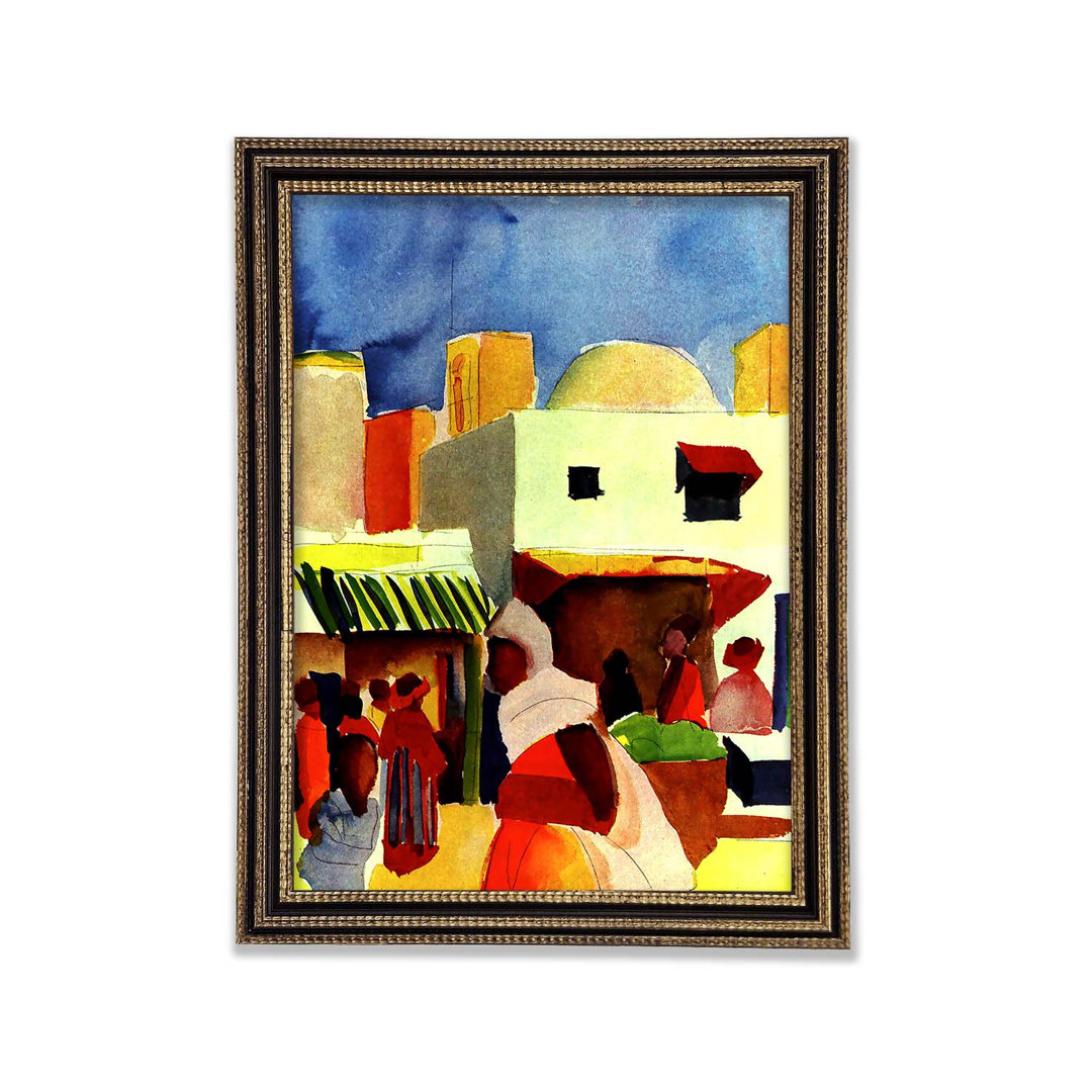 August Macke Markt in Algier Gerahmter Druck