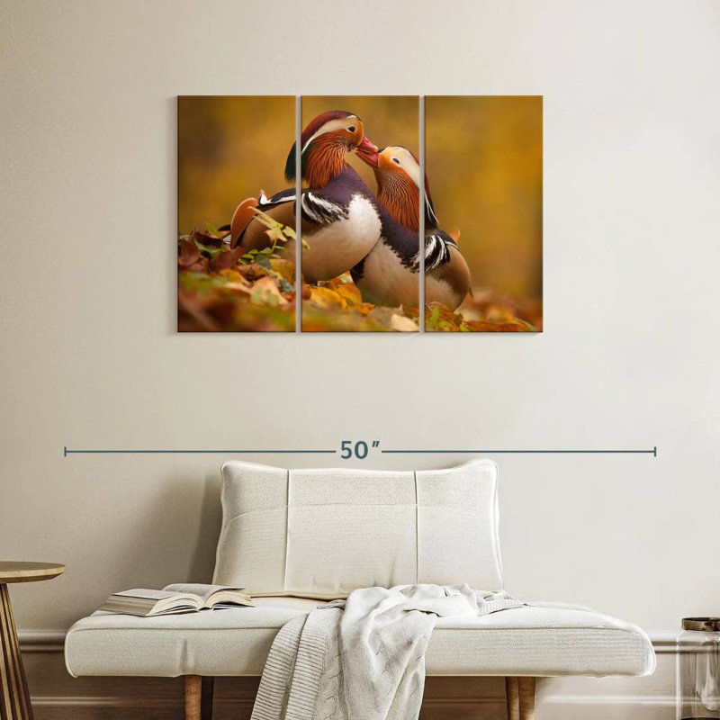 Brampt adorant les canards mandarins, H 24 po x l 38 po