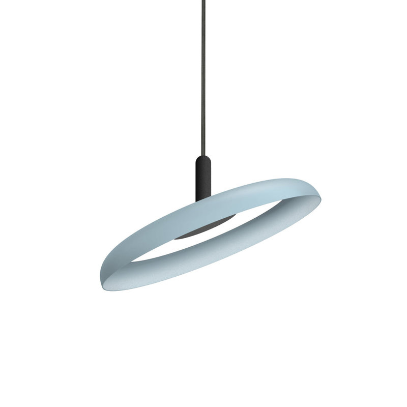 Nivél 1 - Light Single Dome Pendant, Black, 120" H x 15" W x 15" D, Slate Blue
