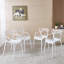 Table de salle à manger 5 pièces, table à piédestal Mid-Century avec pieds en métal, table de loisirs blanche, conception simple à assembler, café à nettoyage rapide, facile à assembler et à nettoyer