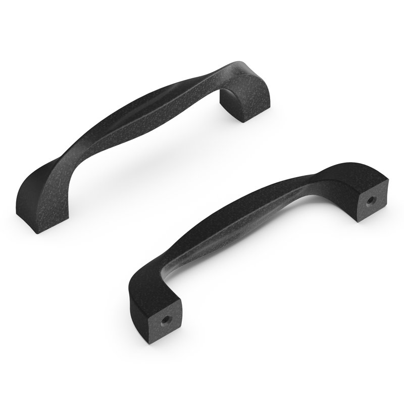 Poignée à poignée Twist Collection - Poignée d'armoire de 3 3/4 po en fer noir - Quincaillerie transitionnelle pour tiroirs et armoires