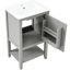 Meuble-lavabo de 20 pouces avec lavabo en céramique blanche et armoire peinte en gris, porte à fermeture douce, support de rangement pour serviettes, savon à tablette ouverte, cadre en bois massif, lavabo autoportant sous comptoir, unité de, deux-525349897