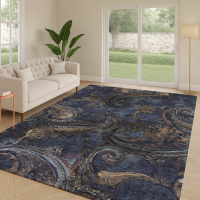 Tapis motif cachemire intérieur / extérieur lavable à la machine ACN2748
