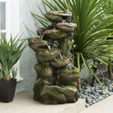 Outdoor Weather Resistant Floor Fountain with Light