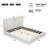 Queen Boucle Cloud Style Upholstered Platform Bed With Curved Wingback, Solid Wood Bed Frame & No Box Spring Needed-1832101308