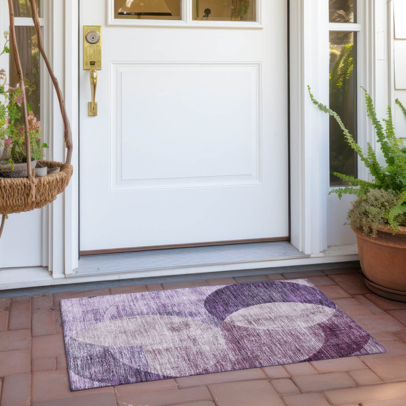 Tapis mauve intérieur / extérieur lavable à la machine Cicel ACN1140, Rectangle 1 pi 8 po x 2 pi 6 po