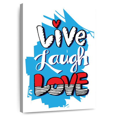 Live Laugh Love Cartoon Typography