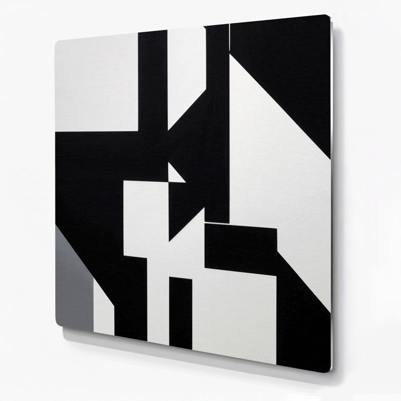 Abstract Shapes 1 Black Metal Wall Art, 8" H x 8" W