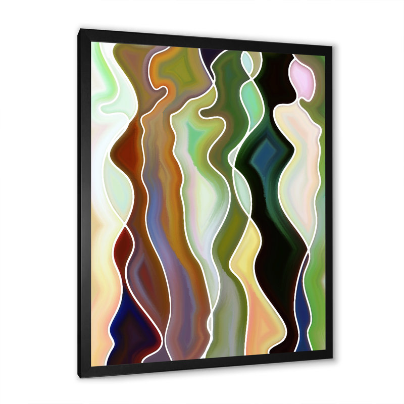 «Abstract Colorful Colorful Curves», impression sur toile, H 40 po x l 30 po, Cadre noir