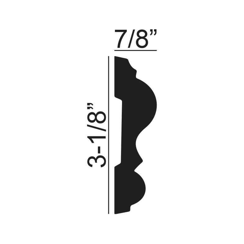 6 in Long Primed White Polyurethane Panel Moulding Sample