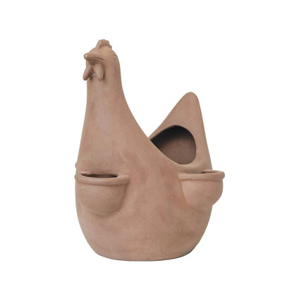 Artisan Terra-cotta Chicken Pocket Planter