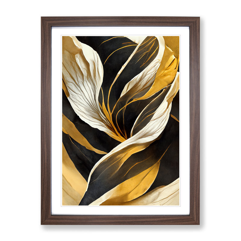 Splendorous Flowers Abstract - Wall Art, 46cm H x 34cm W x 2cm D, Walnut Framed