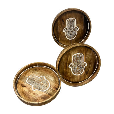 Plateau en bois Hamsa